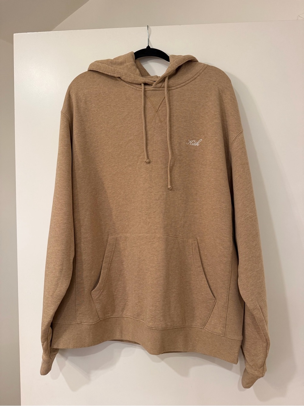 Kith Tan Pullover Hoodie with Subtle Embroidered Logo